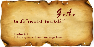 Grünvald Anikó névjegykártya